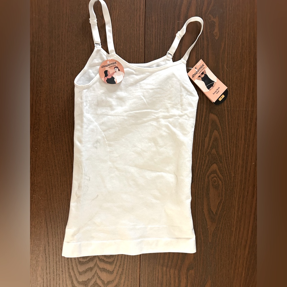 NWT Shapermint Scoop neck cami white size Small